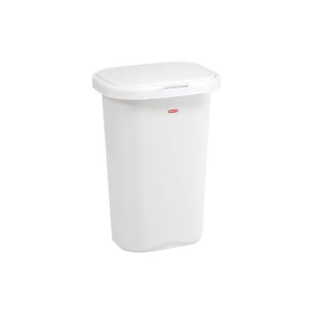Rubbermaid Rubbermaid Liner Lock Spring Top Wastebasket 5l58 52 Qt, White FG5L5806WHT